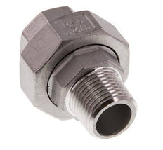 Rp 1/2'' x R 1/2'' F/M RVS Borstnippel 3-delig met Vlakke afdichting 16 Bar