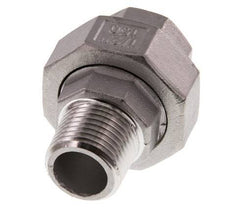 Rp 1/2'' x R 1/2'' F/M RVS Borstnippel 3-delig met Vlakke afdichting 16 Bar