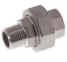 Rp 1/2'' x R 1/2'' F/M RVS Borstnippel 3-delig met Vlakke afdichting 16 Bar