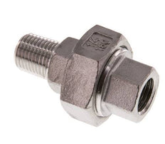 Rp 1/4'' x R 1/4'' F/M RVS Borstnippel 3-delig met Vlakke afdichting 16 Bar