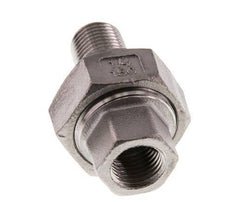 Rp 1/4'' x R 1/4'' F/M RVS Borstnippel 3-delig met Vlakke afdichting 16 Bar