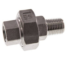 Rp 1/4'' x R 1/4'' F/M RVS Borstnippel 3-delig met Vlakke afdichting 16 Bar