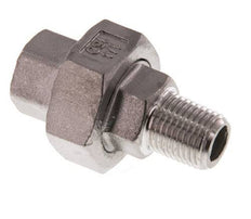 Rp 1/4'' x R 1/4'' F/M RVS Borstnippel 3-delig met Vlakke afdichting 16 Bar