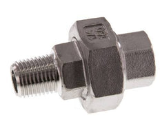 Rp 1/4'' x R 1/4'' F/M RVS Borstnippel 3-delig met Vlakke afdichting 16 Bar