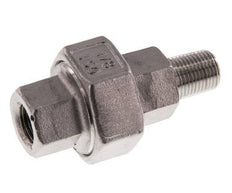 Rp 1/8'' x R 1/8'' F/M RVS Borstnippel 3-delig met Vlakke afdichting 16 Bar