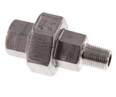 Rp 1/8'' x R 1/8'' F/M RVS Borstnippel 3-delig met Vlakke afdichting 16 Bar