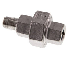 Rp 1/8'' x R 1/8'' F/M RVS Borstnippel 3-delig met Vlakke afdichting 16 Bar