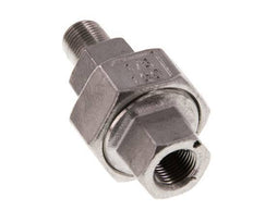 Rp 1/8'' x R 1/8'' F/M RVS Borstnippel 3-delig met Vlakke afdichting 16 Bar