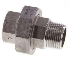 Rp 3/4'' x R 3/4'' F/M RVS Borstnippel 3-delig met Vlakke afdichting 16 Bar