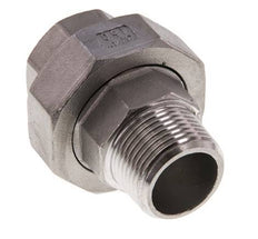 Rp 3/4'' x R 3/4'' F/M RVS Borstnippel 3-delig met Vlakke afdichting 16 Bar
