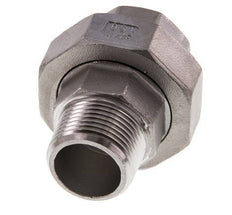 Rp 3/4'' x R 3/4'' F/M RVS Borstnippel 3-delig met Vlakke afdichting 16 Bar