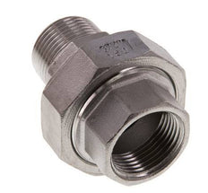 Rp 3/4'' x R 3/4'' F/M RVS Borstnippel 3-delig met Vlakke afdichting 16 Bar