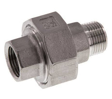 Rp 3/8'' x R 3/8'' F/M RVS Borstnippel 3-delig met Vlakke afdichting 16 Bar