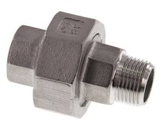 Rp 3/8'' x R 3/8'' F/M RVS Borstnippel 3-delig met Vlakke afdichting 16 Bar