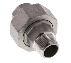 Rp 3/8'' x R 3/8'' F/M Stainless steel Double Nipple 3-pieces with Flat sealing 16 Bar