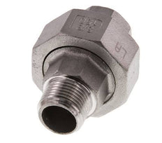 Rp 3/8'' x R 3/8'' F/M RVS Borstnippel 3-delig met Vlakke afdichting 16 Bar