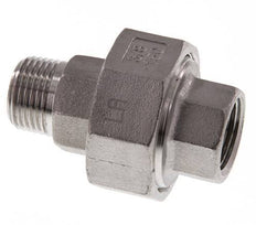 Rp 3/8'' x R 3/8'' F/M RVS Borstnippel 3-delig met Vlakke afdichting 16 Bar