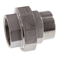 Rp 1 1/2'' x R 1 1/2'' F/M RVS Borstnippel 3-delig met Vlakke afdichting 16 Bar