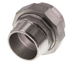 Rp 2'' x R 2'' F/M RVS Borstnippel 3-delig met Vlakke afdichting 16 Bar