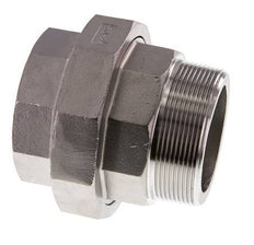 Rp 2 1/2'' x R 2 1/2'' F/M RVS Borstnippel 3-delig met Vlakke afdichting 16 Bar
