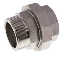 Rp 2 1/2'' x R 2 1/2'' F/M RVS Borstnippel 3-delig met Vlakke afdichting 16 Bar