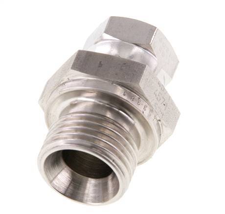 G 1/4'' x G 1/2'' F/M RVS Neusstuk 350 Bar - Hydrauliek