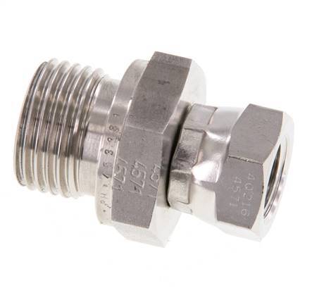G 1/4'' x G 1/2'' F/M RVS Neusstuk 350 Bar - Hydrauliek