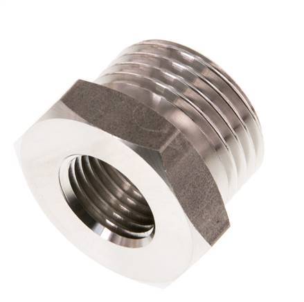 G 1/4'' x G 1/2'' F/M RVS Verloopring 40 Bar