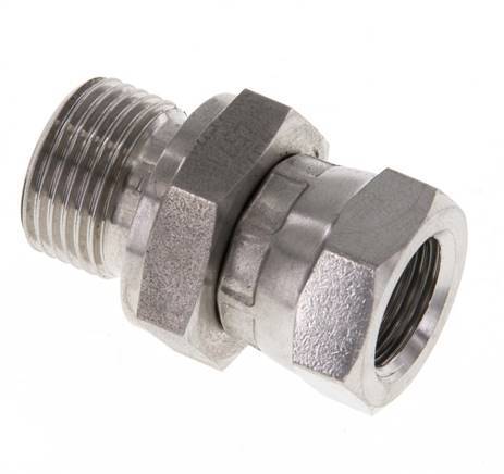 G 1/4'' x G 3/8'' F/M Stainless steel Reducing Adapter 325 Bar - Hydraulic