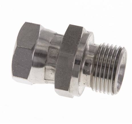 G 1/4'' x G 3/8'' F/M Stainless steel Reducing Adapter 325 Bar - Hydraulic