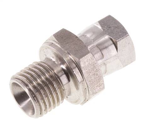 G 1/8'' x G 1/4'' F/M Stainless steel Reducing Adapter 350 Bar - Hydraulic