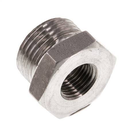 G 1/8'' x G 3/8'' F/M RVS Verloopring 40 Bar