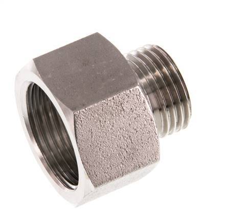 G 3/4'' x G 1/2'' F/M RVS Verloopring 40 Bar