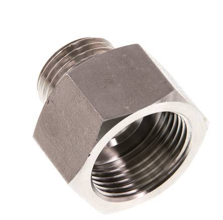 G 3/4'' x G 1/2'' F/M RVS Verloopring 40 Bar