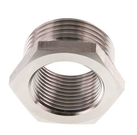 G 3/4'' x G 1'' F/M RVS Verloopring 40 Bar