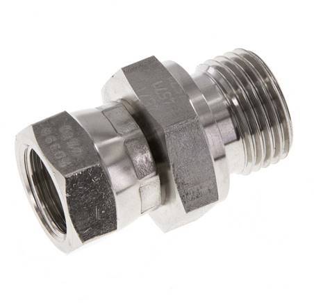 G 3/8'' x G 1/2'' F/M RVS Neusstuk 350 Bar - Hydrauliek