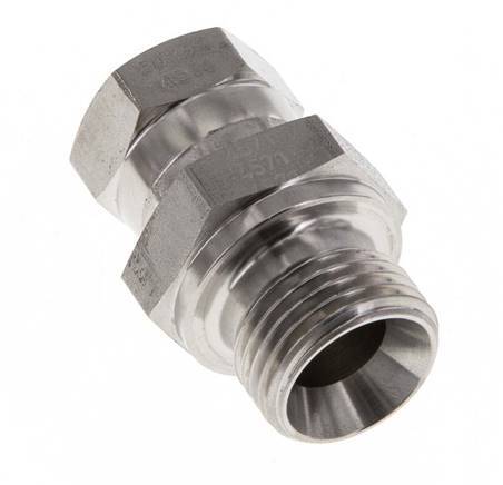 G 3/8'' x G 1/2'' F/M RVS Neusstuk 350 Bar - Hydrauliek