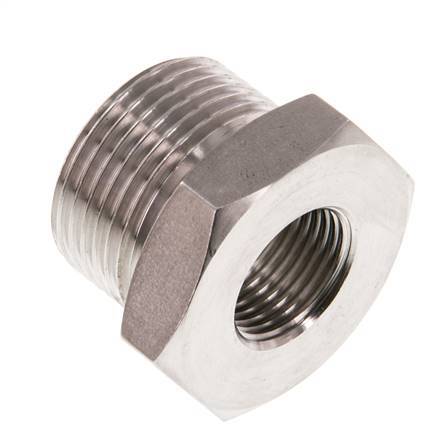 G 3/8'' x G 3/4'' F/M RVS Verloopring 40 Bar