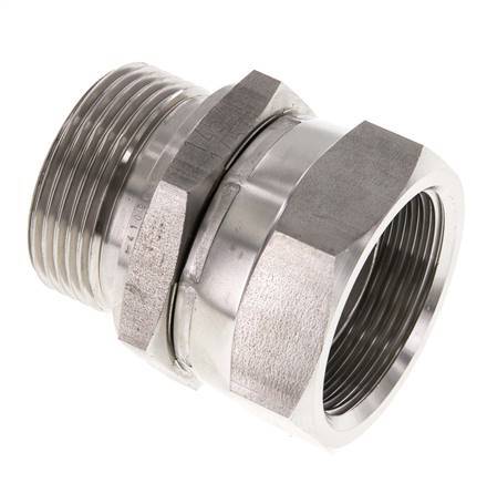 G 1 1/4'' F/M RVS Neusstuk 150 Bar - Hydrauliek