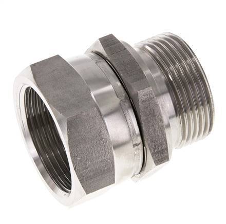 G 1 1/4'' F/M RVS Neusstuk 150 Bar - Hydrauliek