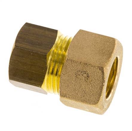 G 3/8'' x 14mm Brass Straight Compression Fitting 89 Bar DIN EN 1254-2