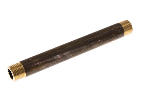 G 1/2'' Brass Double Pipe Nipple 16 Bar DIN 2982 - 180mm