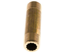 G 1/2'' Messing Dubbele Pijpnippel 16 Bar DIN 2982 - 80mm