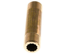 G 1/2'' Messing Dubbele Pijpnippel 16 Bar DIN 2982 - 80mm