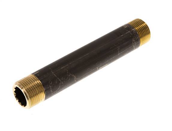 G 3/4'' Brass Double Pipe Nipple 16 Bar DIN 2982 - 150mm