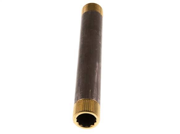 G 3/4'' Brass Double Pipe Nipple 16 Bar DIN 2982 - 180mm