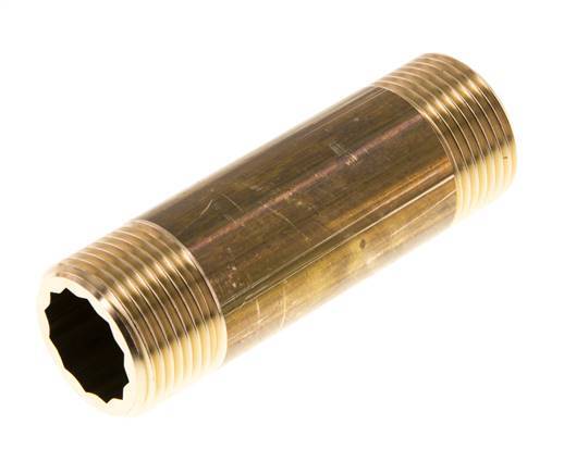 G 3/4'' Messing Dubbele Pijpnippel 16 Bar DIN 2982 - 80mm