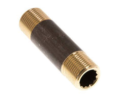 G 3/8'' Messing Dubbele Pijpnippel 16 Bar DIN 2982 - 60mm