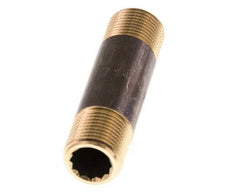 G 3/8'' Messing Dubbele Pijpnippel 16 Bar DIN 2982 - 60mm