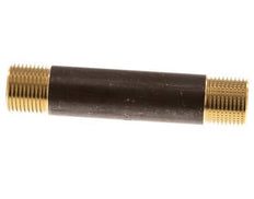 G 3/8'' Brass Double Pipe Nipple 16 Bar DIN 2982 - 80mm